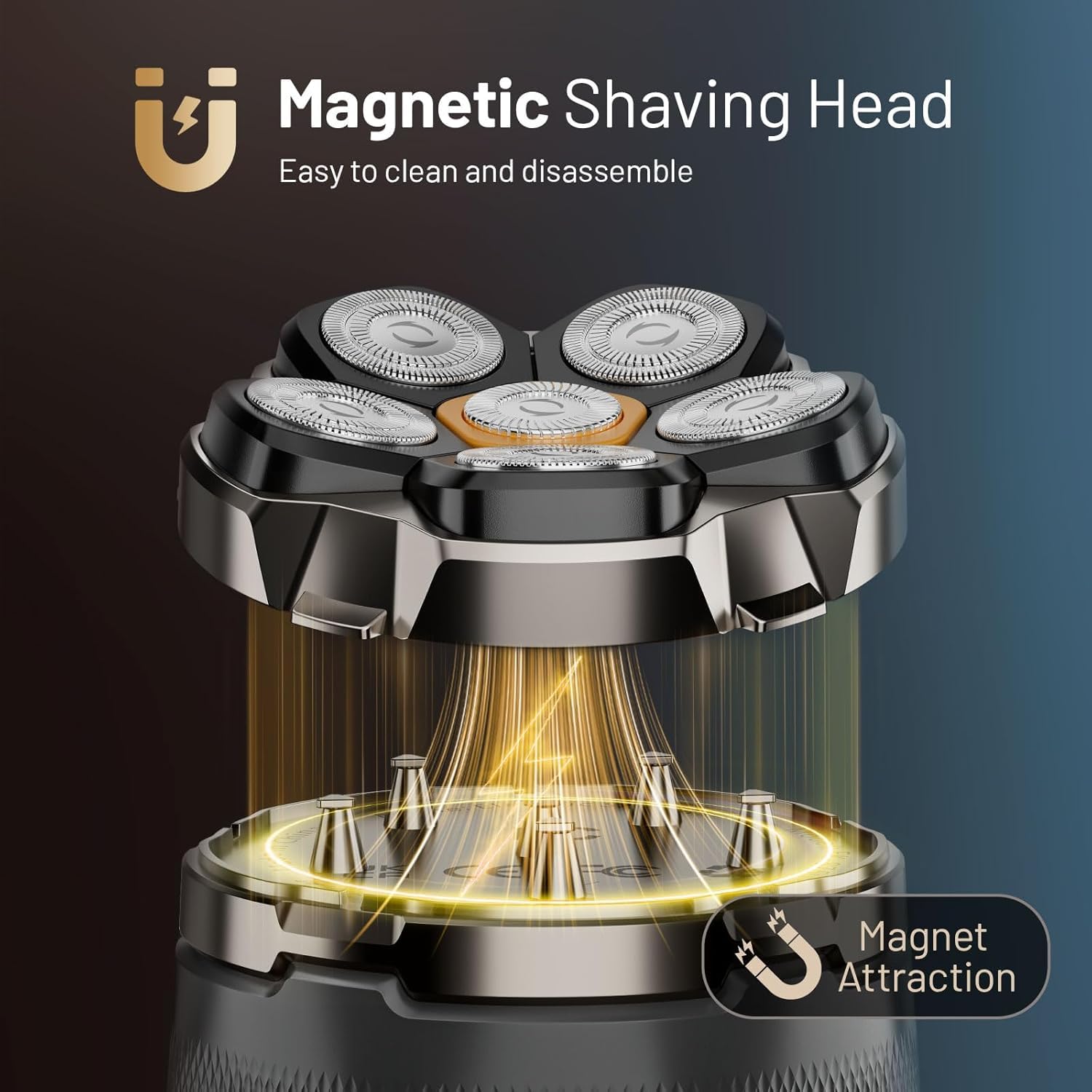 Waterproof Hypoallergenic Head & Face Shaver, Rechargeable Electric Razor for Men’s Scalp and Facial Grooming - Image 5