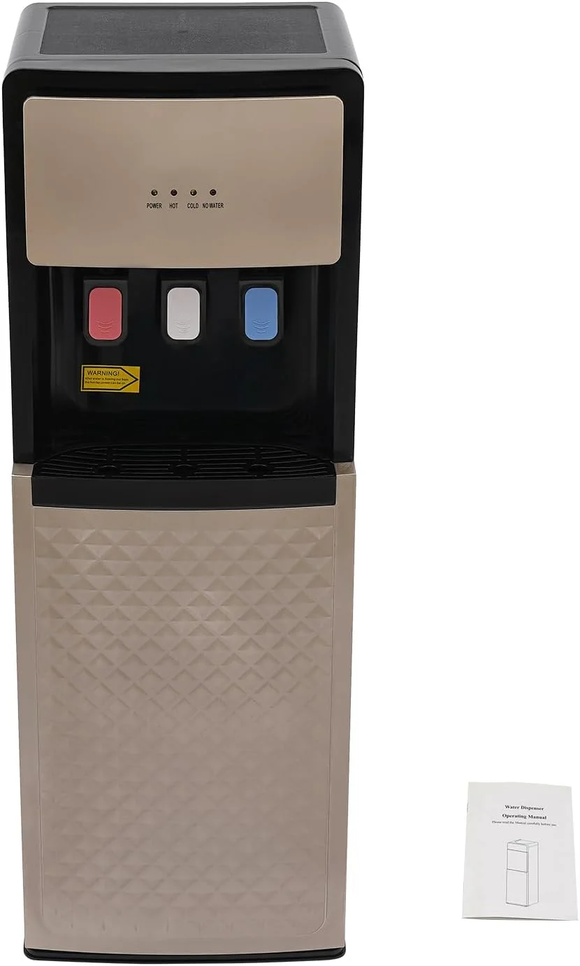 Bottom Loading Water Cooler Dispenser, Storage Cabinet Drinking Fountain Hot & Cold Standing Water Dispenser with Anti-Scalding Design Safety Lock for Home Office (Silver Grey) - Image 17