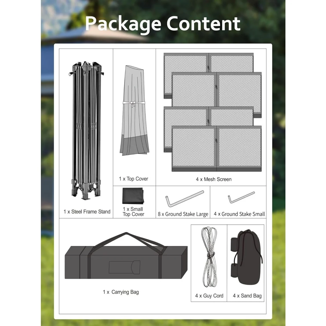 13x13FT with Expansion Bolts, Canopy Tent, Heavy Duty Party Tent & Shelter with Double Roofs, Mosquito Nettings and Privacy Screens Tent for Party, Wedding, Outdoor Dining, Patio, Backyar - Image 26