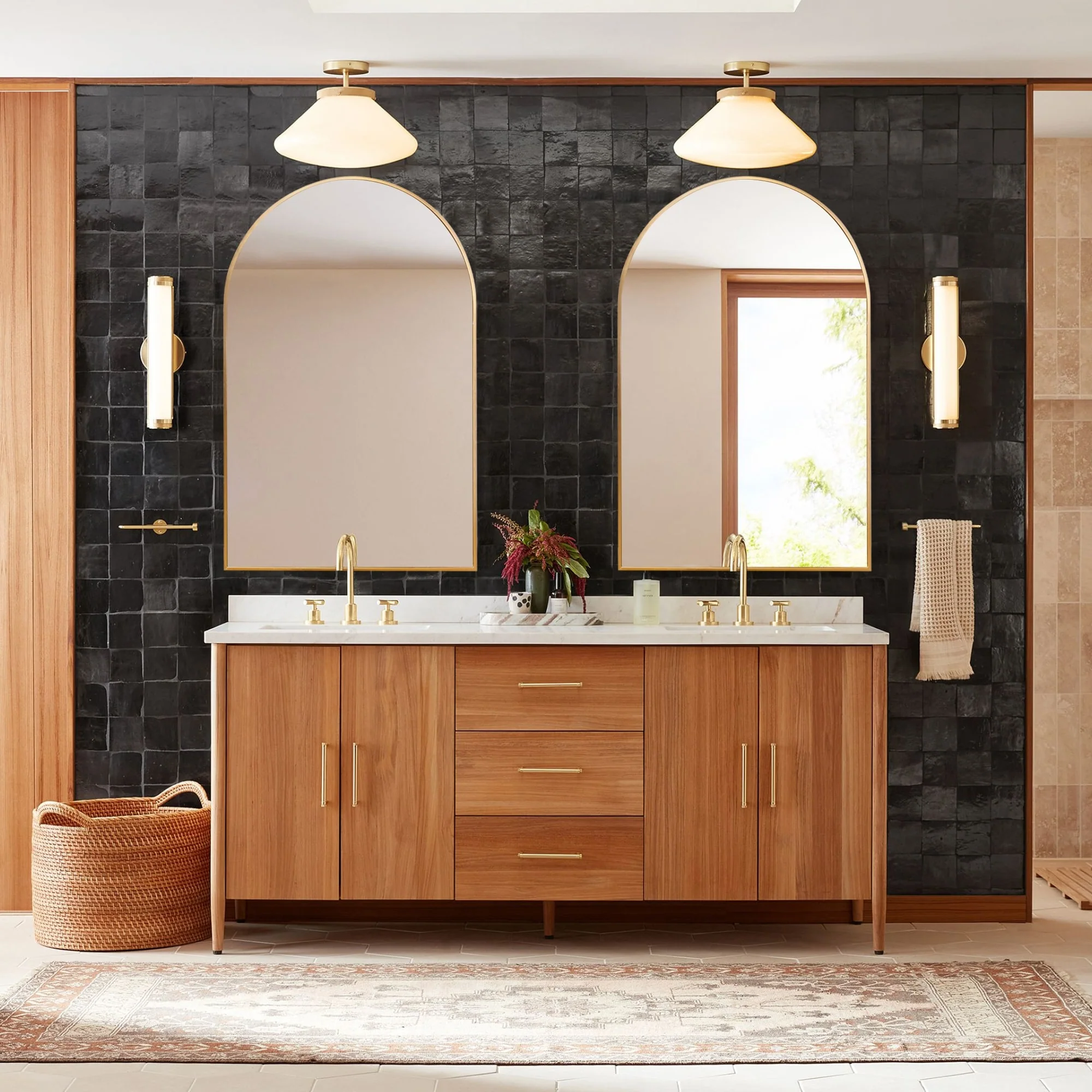 2 Pack 36x24 Inch Arched Bathroom Vanity Mirrors, Wall Mounted Decorative Mirrors for Bathroom and Bedroom - Image 26