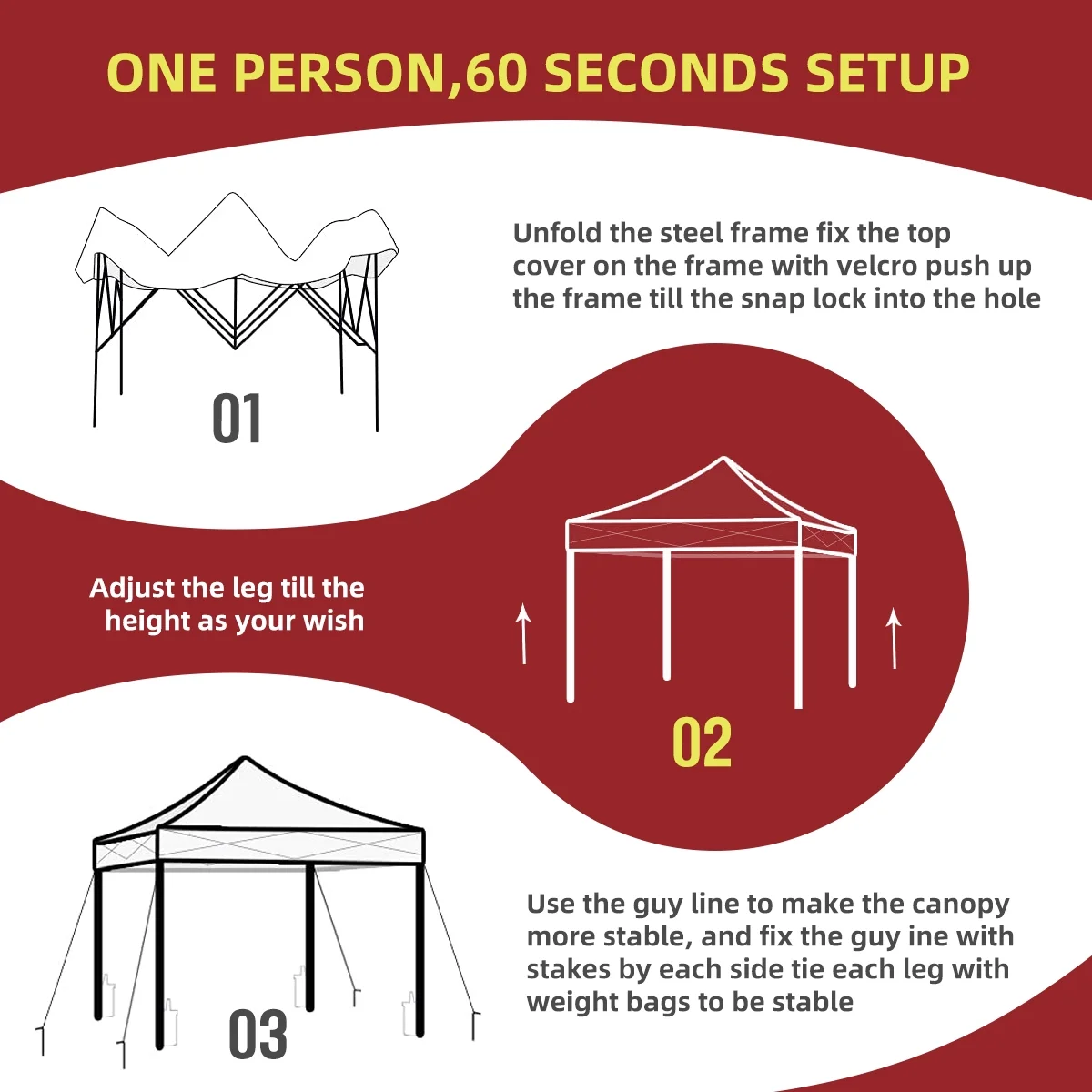 10x10 Pop Up Canopy Tent With Durable Silver Coated Cover And Adjustable Slant Legs, Easy Setup Outdoor Patio Instant Sun Shelter - Blue, Included 1 x Storage Carry Bag, 4 x Guylines, 8 x Stakes - Image 31