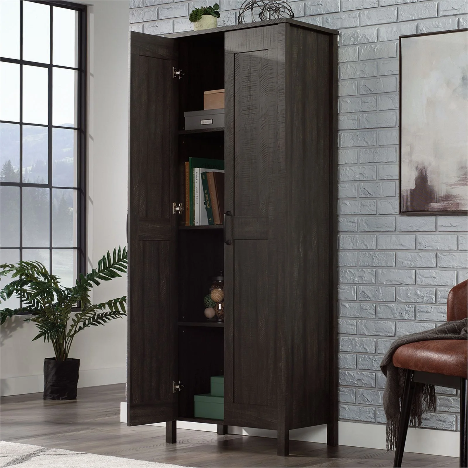 Sauder Two-Door Storage Cabinet, White Finish - Image 46