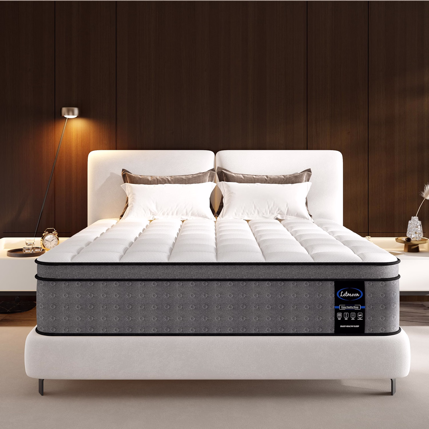 Luxury Twin Mattress, 8 Inch Hybrid Twin Size Mattress in a Box,Back Relief