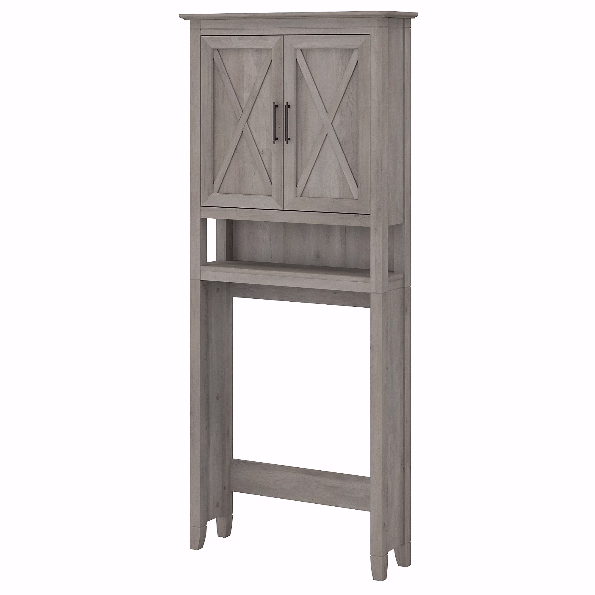 Bush Furniture Key West Over The Toilet Storage Cabinet in Driftwood Gray