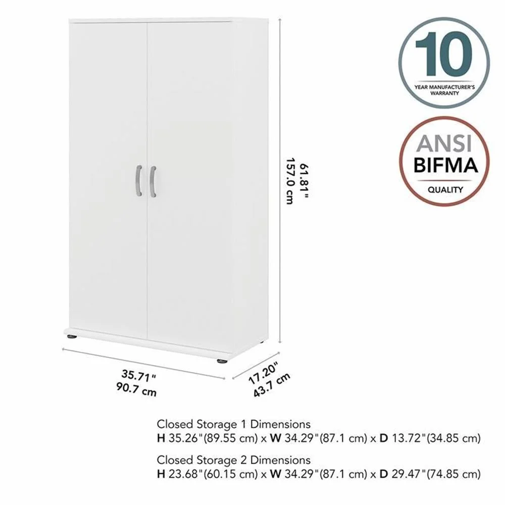 Pemberly Row Tall Garage Storage Cabinet in Platinum Gray - Engineered Wood - Image 21