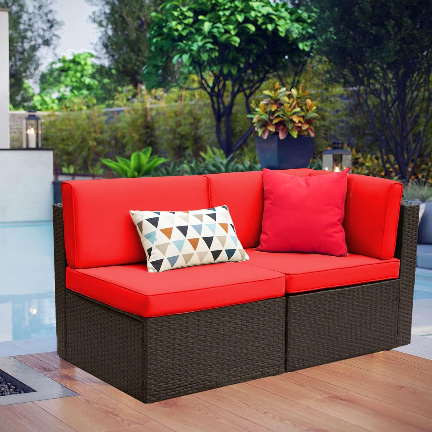 5-Piece All-Weather Patio Furniture Set with Cushions, Outdoor Wicker Conversation Sofa Set for Garden, Deck & Backyard - Image 49