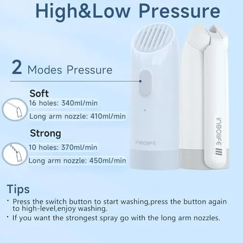 Portable Bidet|High Pressure Travel Bidets Electric Portable Bidet for Women Men Hygiene Cleaning | Soothing Postpartum Care | Hemorrhoid Perineal Care| Travel Bidets Portable - Image 2