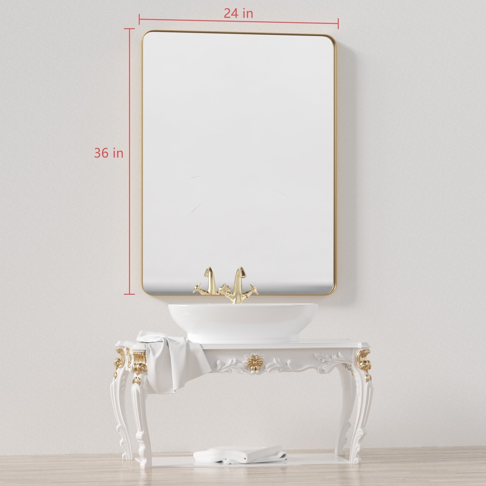 Wall Mirror Vanity Mirror, Bathroom Mirror with Rounded Corners, 1 Piece - Image 35
