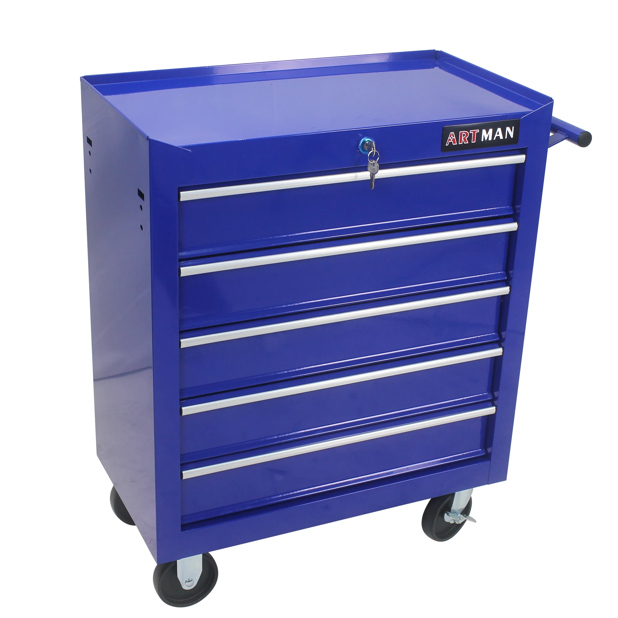 NIGSQJB 5 Large Drawers Tool Cart on Wheels, 29.9"H Rolling Tool Chest Tool Storage Box, Drawers Rolling Tool Trolley Organizer Tool Case for Garage, Warehouse, Workshop and Repair Shop, Blue - Image 9