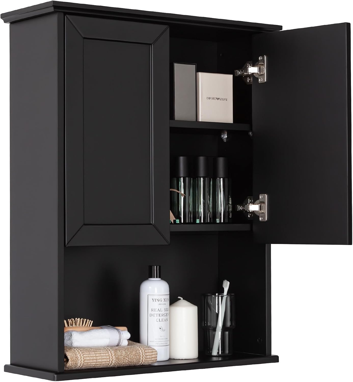 Bathroom Wall Mounted Wood Medicine Cabinet with Adjustable Shelf - Image 7