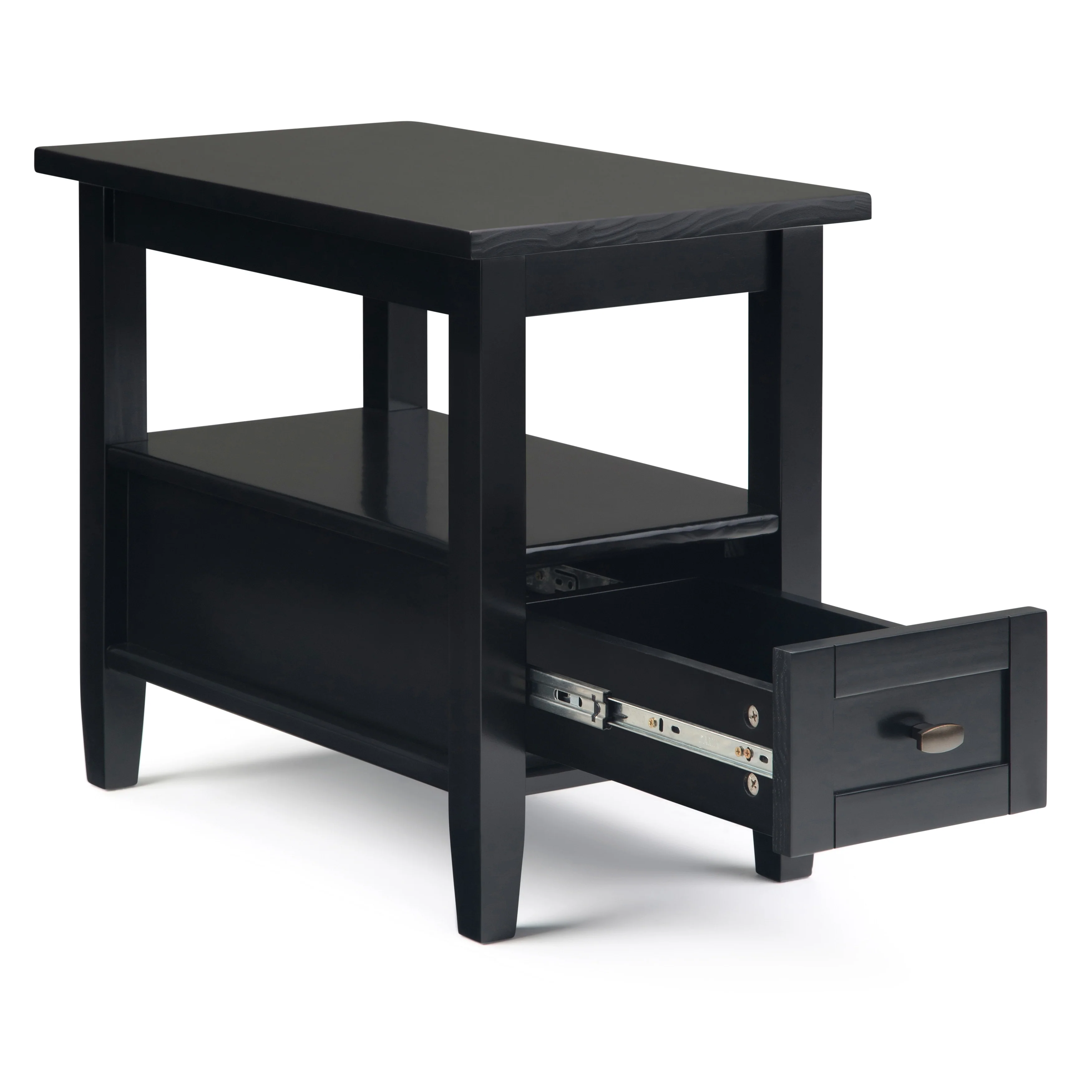14" Wide Solid Wood Narrow Side Table, Rectangle Transitional Style Accent Table - Image 5