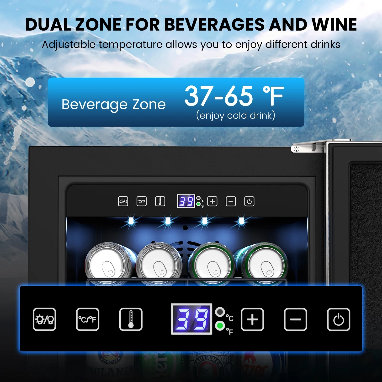 QAUSOU 24 Inch Under Counter Double Drawer Fridge, Weather Proof Stainless Steel Outdoor Beverage Refrigerator for Patio - Image 17