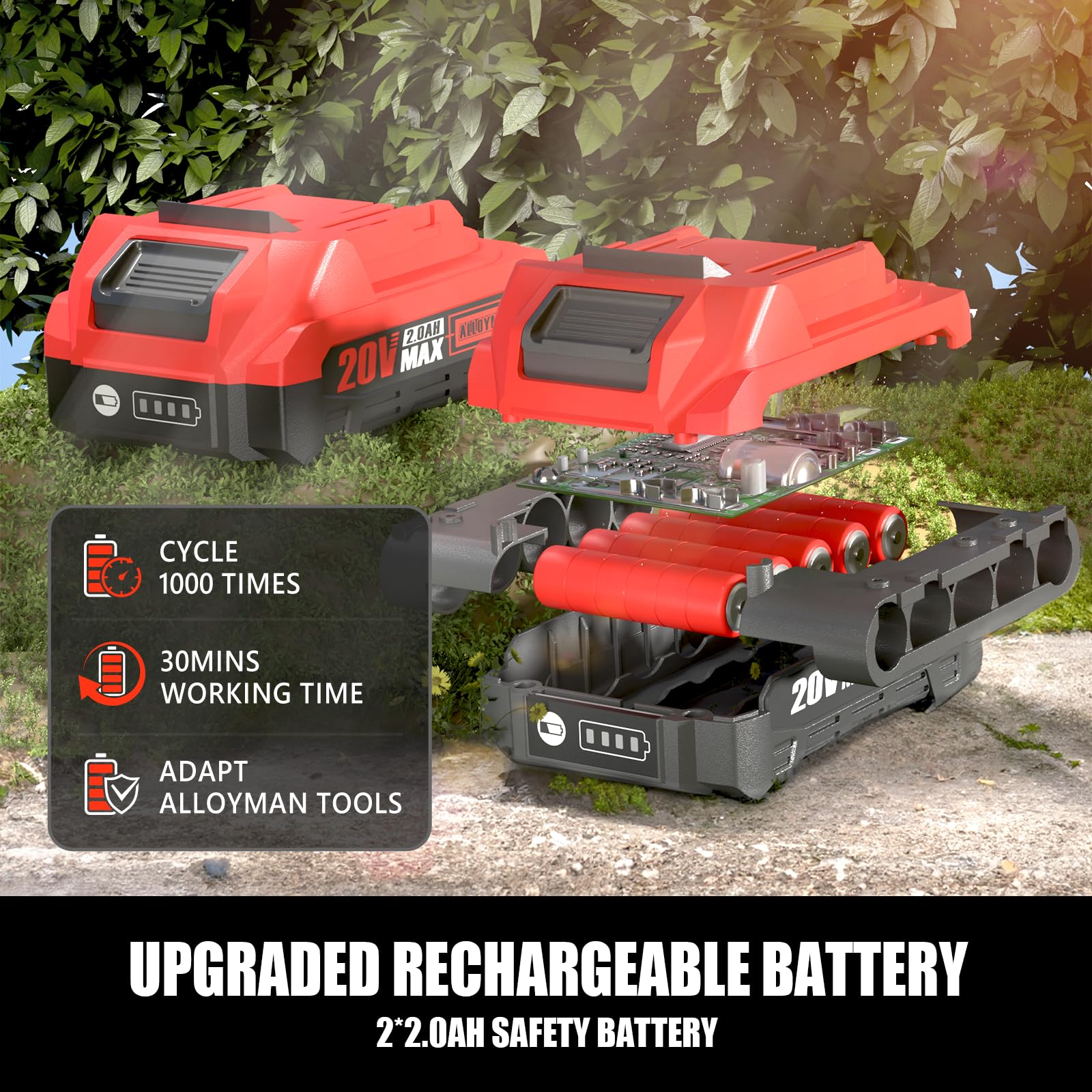 20V MAX Cordless Pole Hedge Trimmer, 2 x 2.0Ah Batteries and Charger Included - Image 13