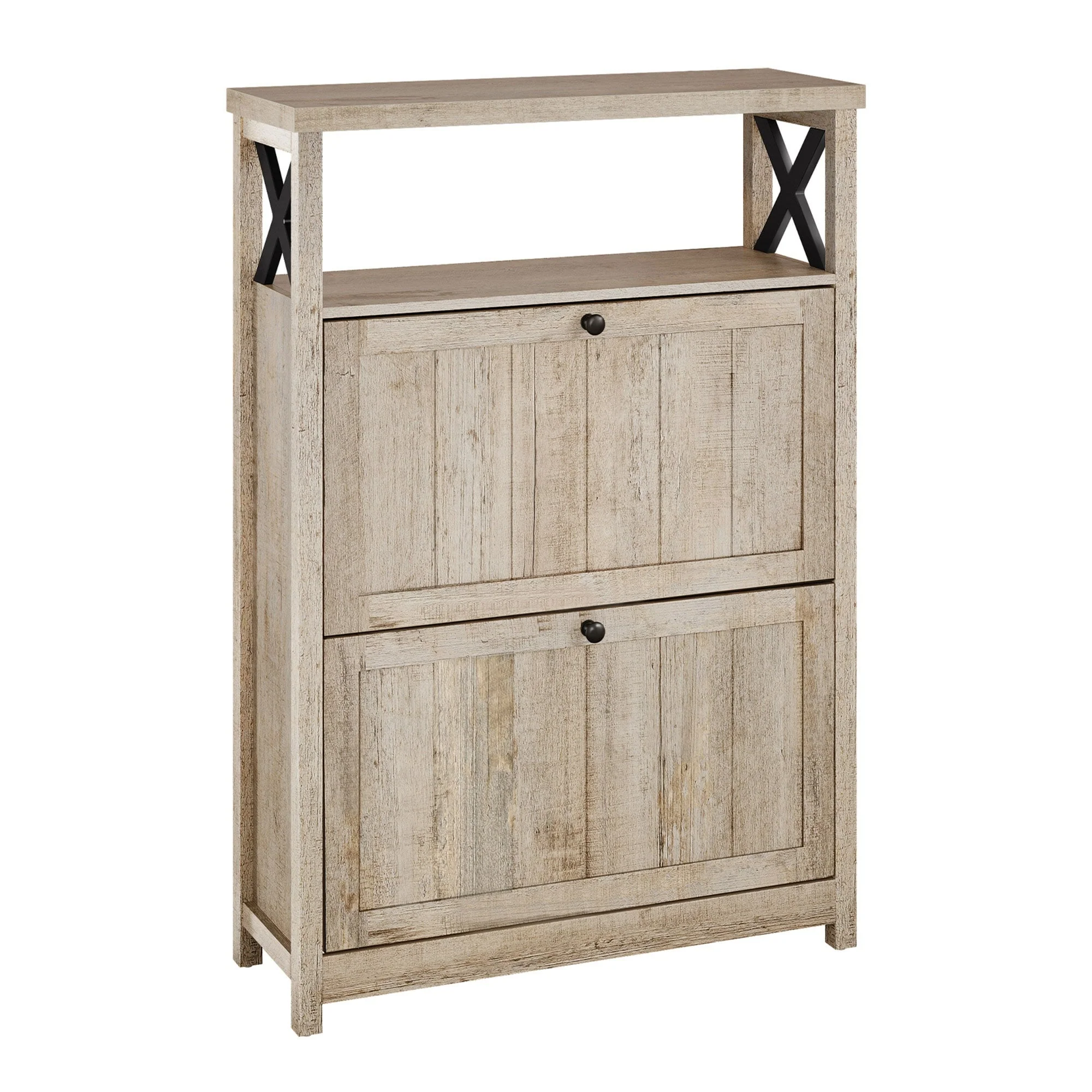 Shoe Storage Cabinet Organizer with 2 Compartments, Entryway and Hallway Shoe Cabinet - Image 6
