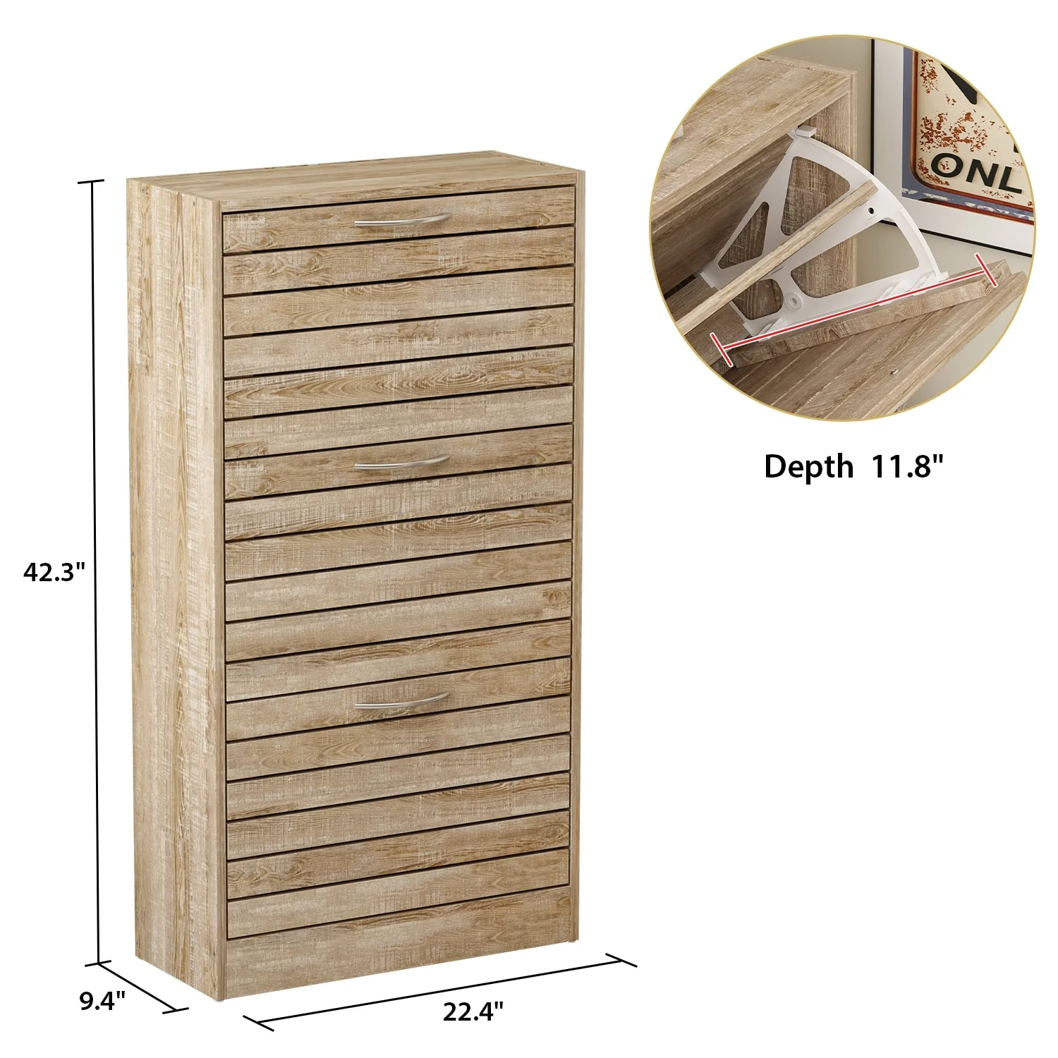 Modern Shoe Storage Cabinet for Entryway and Hallway, Space-Saving Shoe Organizer - Image 61