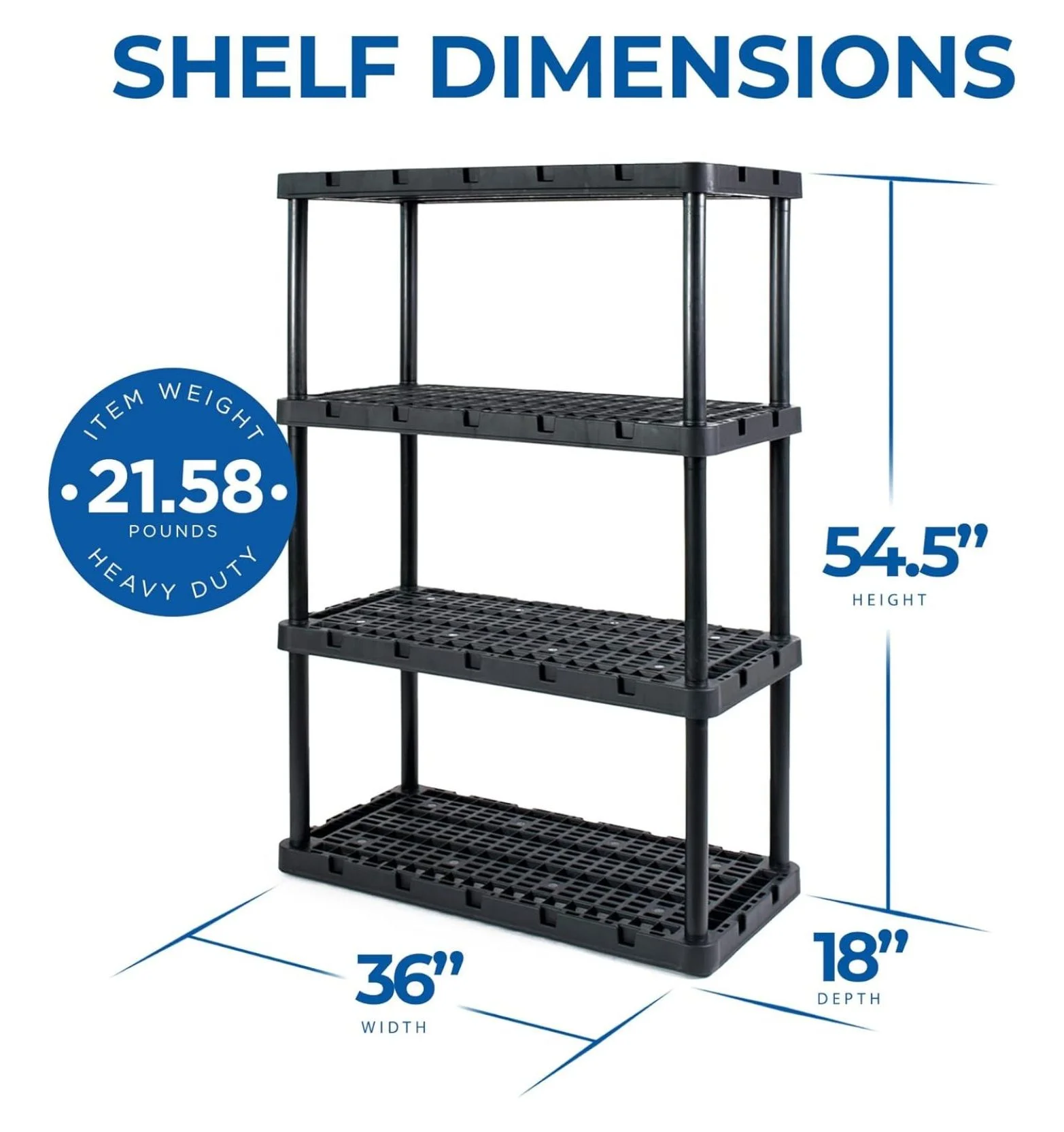 5 Shelf Knect-A-Shelf Ventilated Extra Heavy Duty Storage Unit Organizer System for Home, Garage, Basement, and Laundry, Black - Image 11