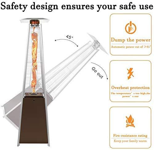 2-Sets Pyramid Outdoor Heater Standing, 42,000 Btu Tower Patio Heaters Propane - Image 5