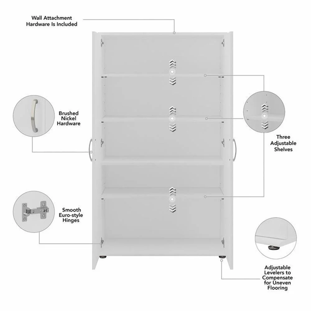Pemberly Row Tall Garage Storage Cabinet in Platinum Gray - Engineered Wood - Image 17