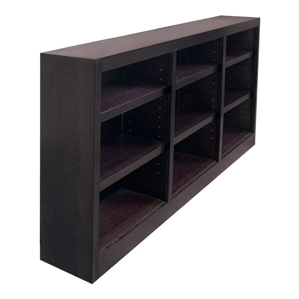 Triple Wide Wood Bookcase, 9 Shelf 36 Inch Tall Bookshelf for Home, Office and Display Storage - Image 5