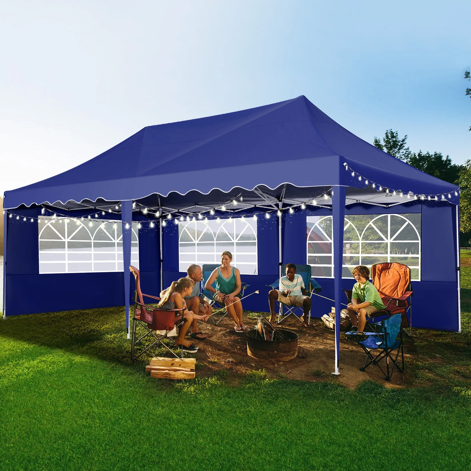 HOTEEL Canopy 10'x20' Pop Up Canopy Tent Heavy Duty Waterproof Adjustable Commercial Instant Canopy Outdoor Party Canopy Parties,Wedding,Outside Patio,Event,Backyard,White - Image 49