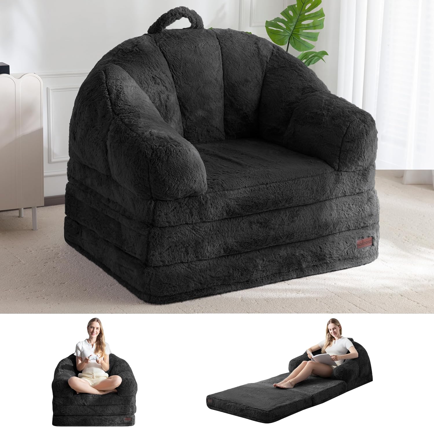 Folding Sofa Bed, 2 in 1 Convertible Sofa to Lounger - Image 12