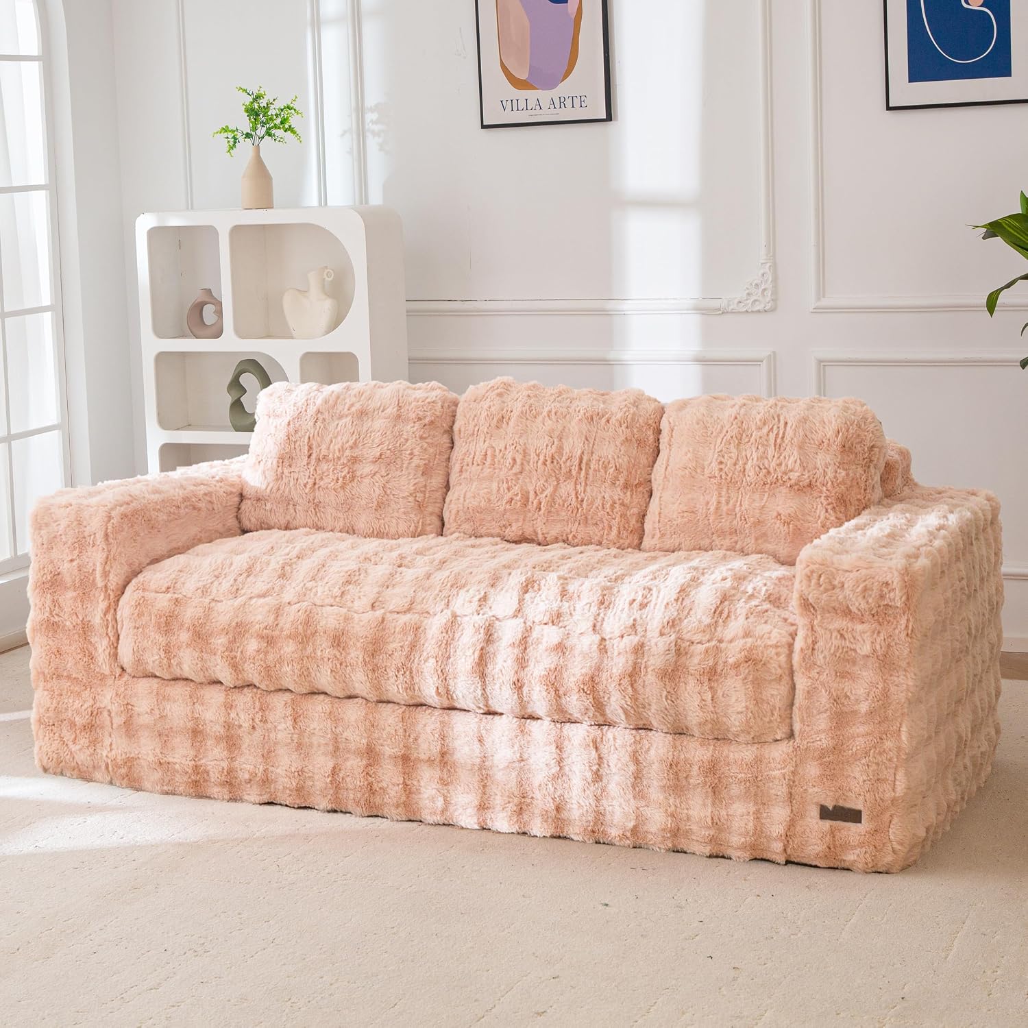 Loveseat Sofa Couch, Upholstered Bean Bag Chair Cloud Seat - Image 8