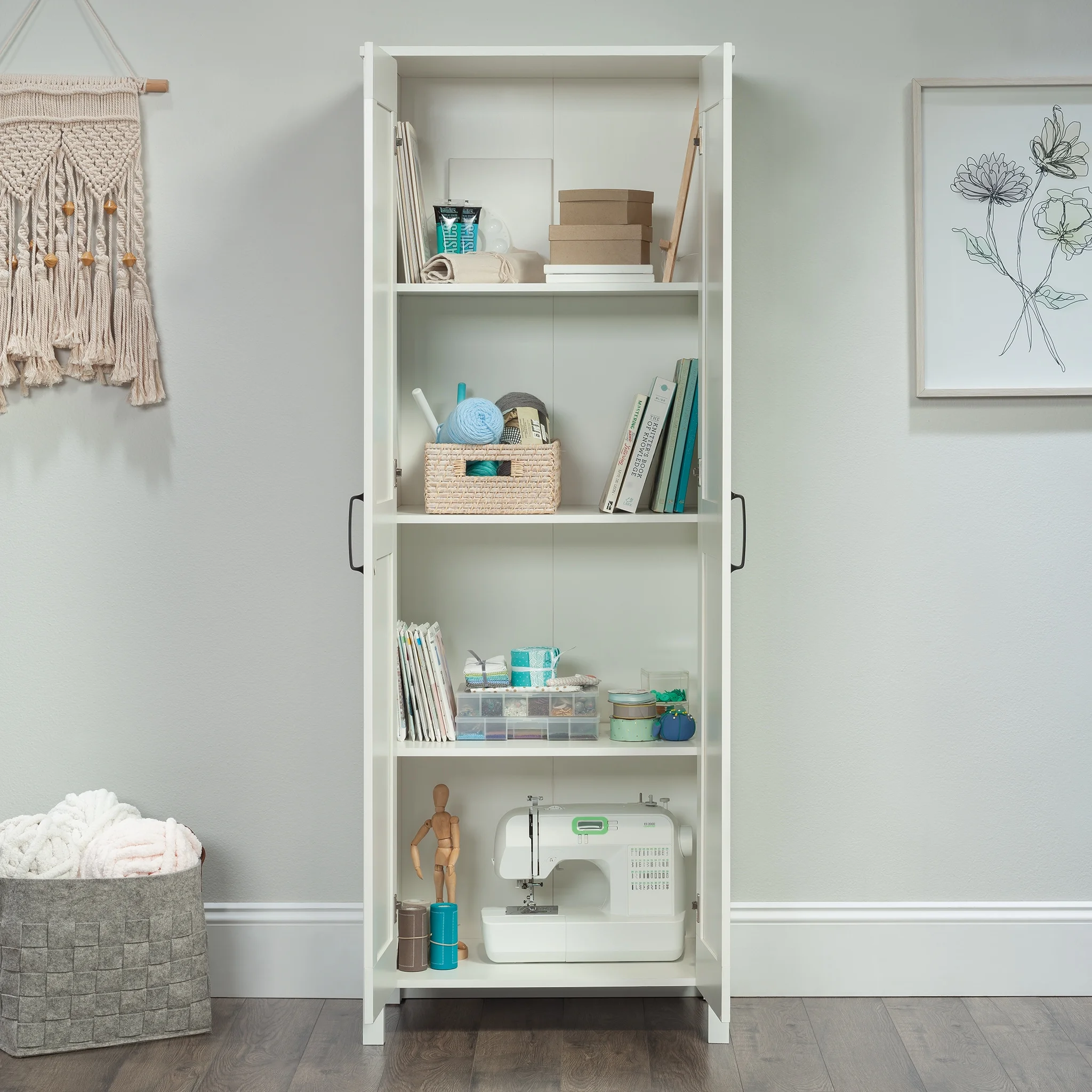 Sauder Two-Door Storage Cabinet, White Finish - Image 18