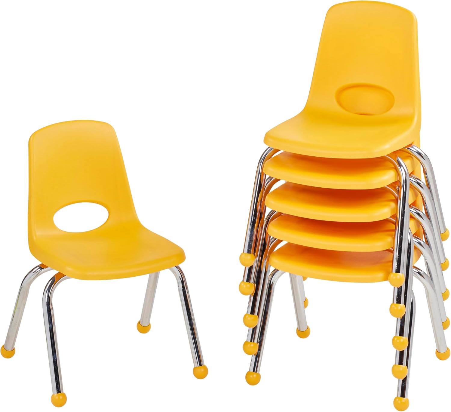 10" School Stack Chair with Swivel Glides, Purple, 6-Pack - Image 6