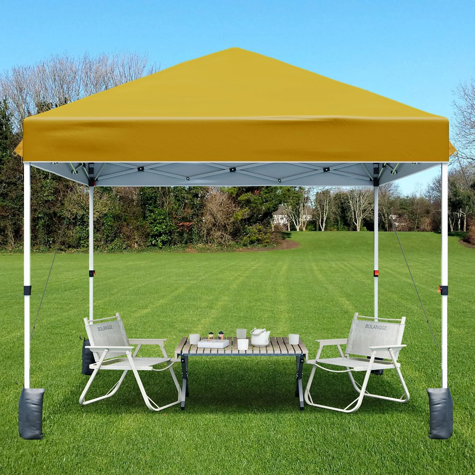 Luku 10x10ft Instant Pop-Up Canopy Tent with Patented Center Lock System, Portable Wheeled Carry Bag, Adjustable Height Straight Legs for Outdoor, Garden, Market, Patio, Yard - Image 15