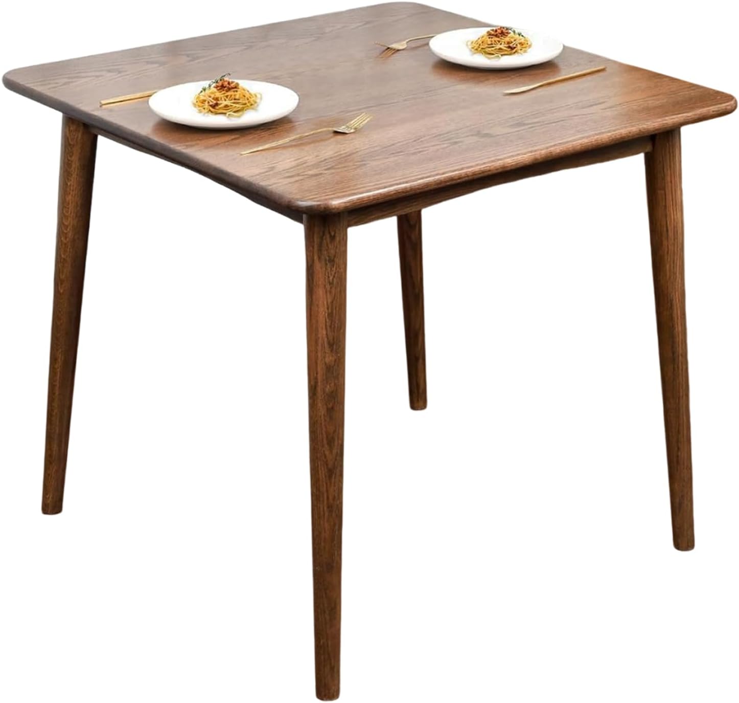 35.4" Square Dining Table, Solid Wood Kitchen Table for 2-4 People, Walnut - Image 2