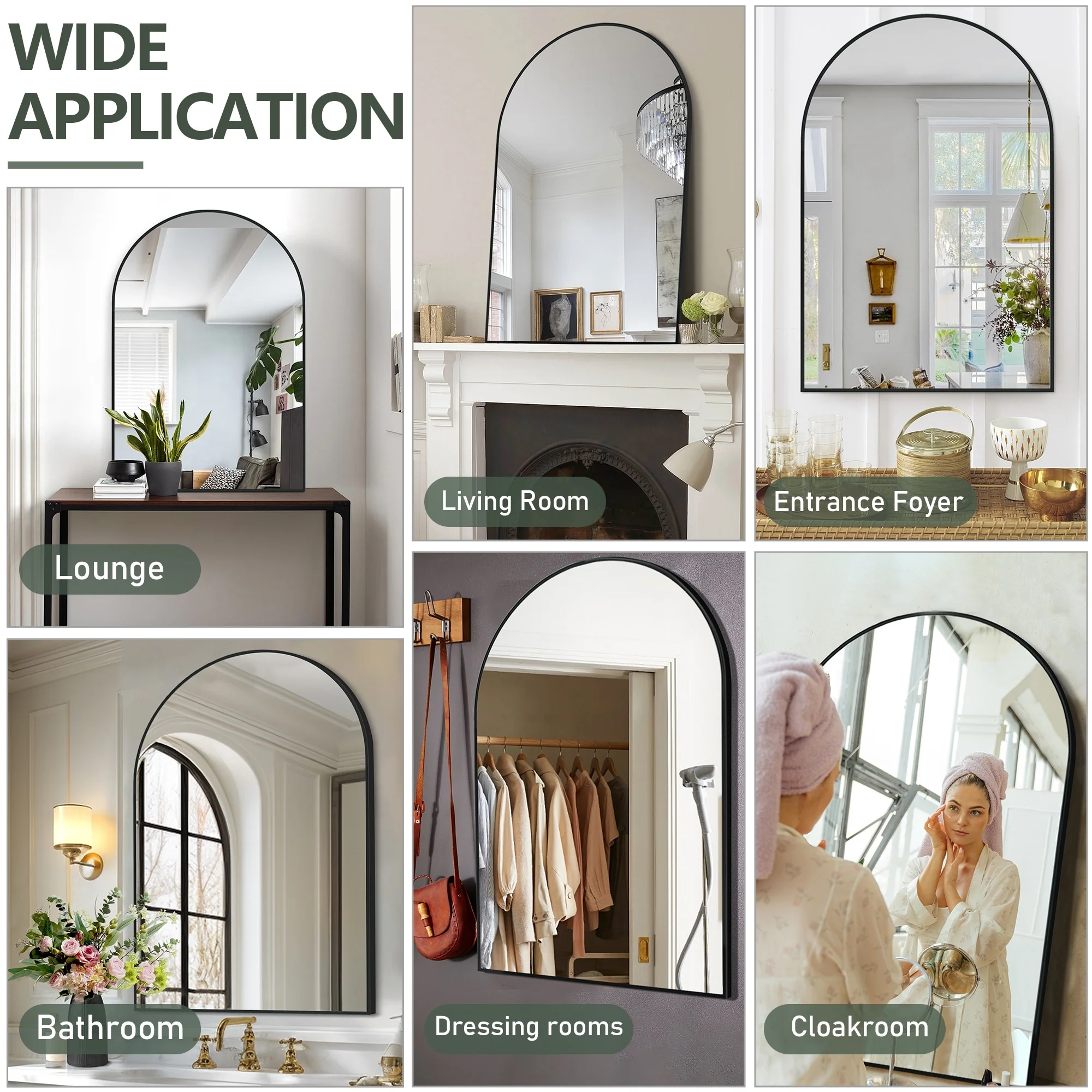 2 Pack 36x24 Inch Arched Bathroom Vanity Mirrors, Wall Mounted Decorative Mirrors for Bathroom and Bedroom - Image 16