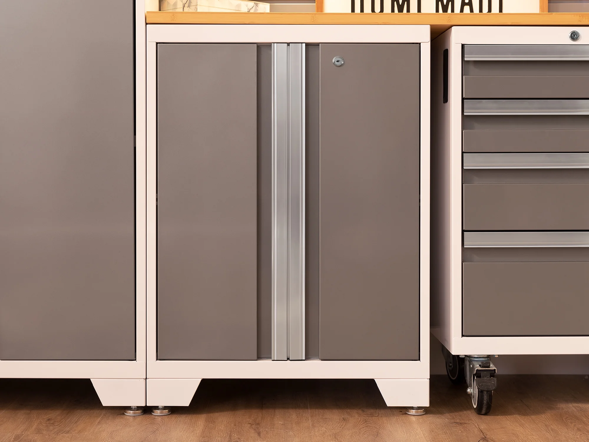 NewAge Products Bold Series Gray 10 Piece Cabinet Set, Heavy Duty 24-Gauge Steel Garage Storage System, Slatwall Included - Image 39