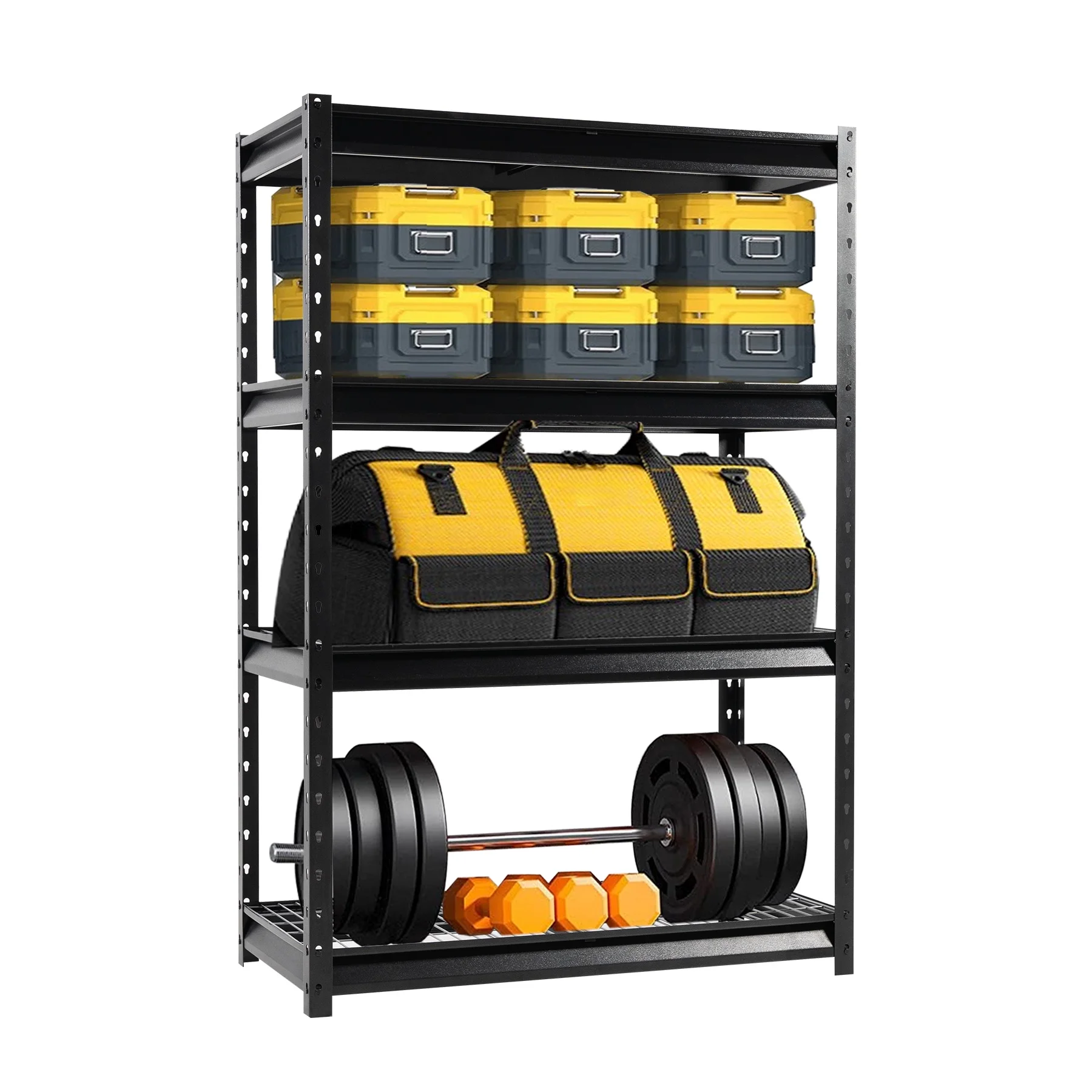 Shuntong The Atlas 12000LBS Garage Storage Shelves, 48"W Heavy Duty Metal Industrial Shelves, 4 Tier Adjustable Storage Rack for Warehouse Shop Basement,48"W x 24"D x 72"H, Black - Image 7