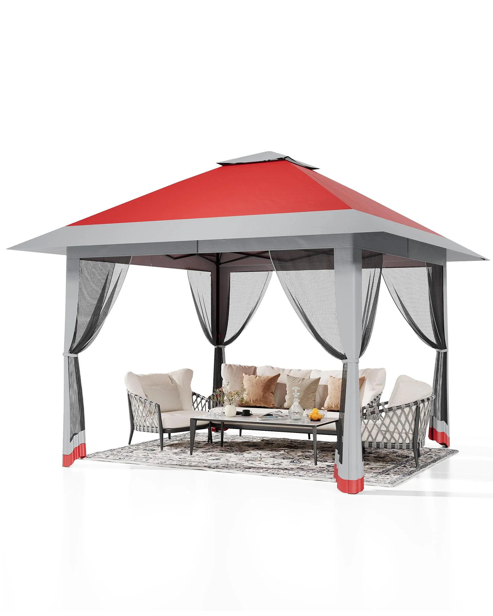 Accreate 13' X 13' Outdoor Patio Gazebo,Outdoor Canopy Tent with Mosquito Netting,Backyard Tent for Party, Wedding, Outdoor Dining, Patio, Backyard - Image 34