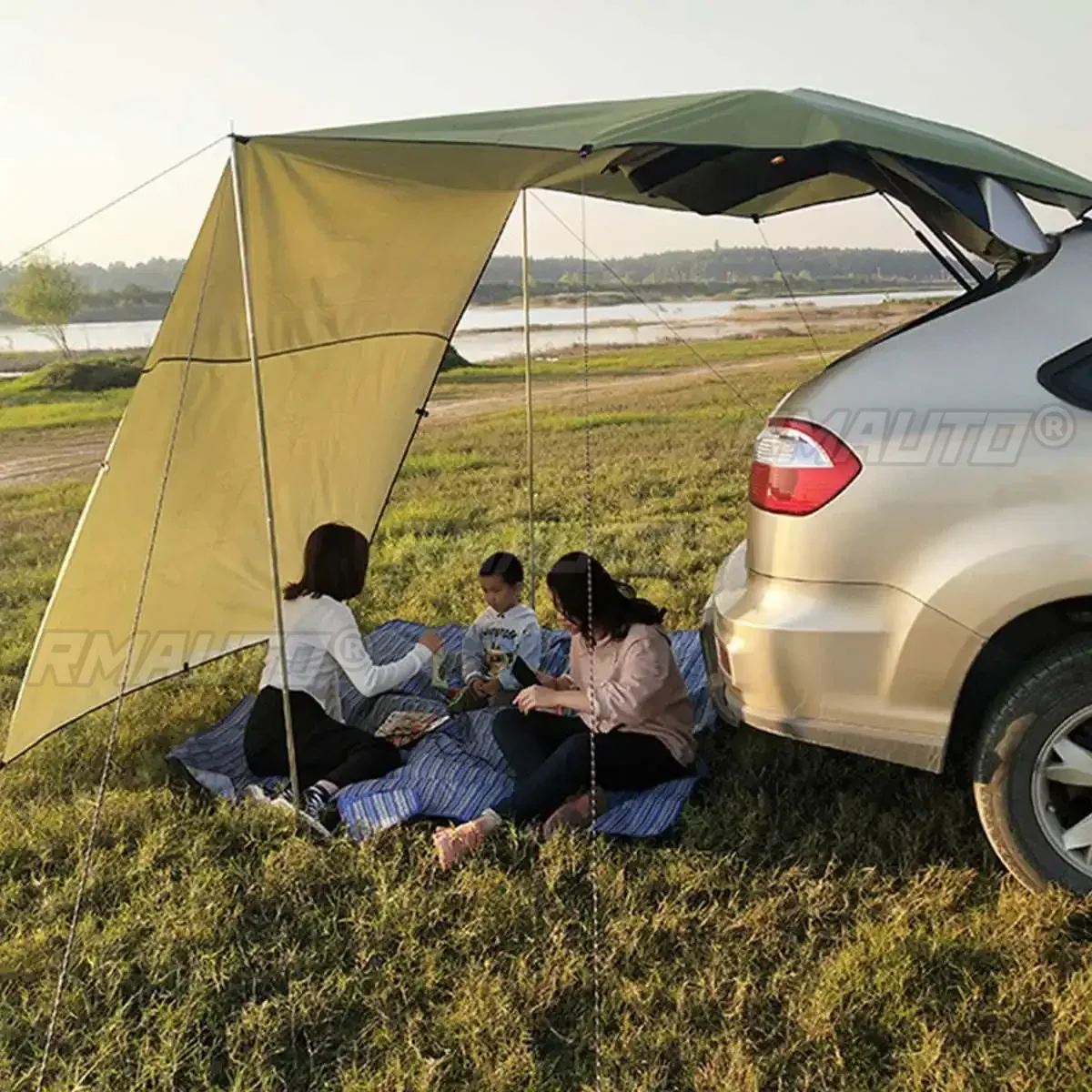 Portabl Car Side Awning Rooftop Tent Waterproof Side Tent Sun Shelter For Outdoor Camping Garden Patio Pool Exterior Part - Image 5