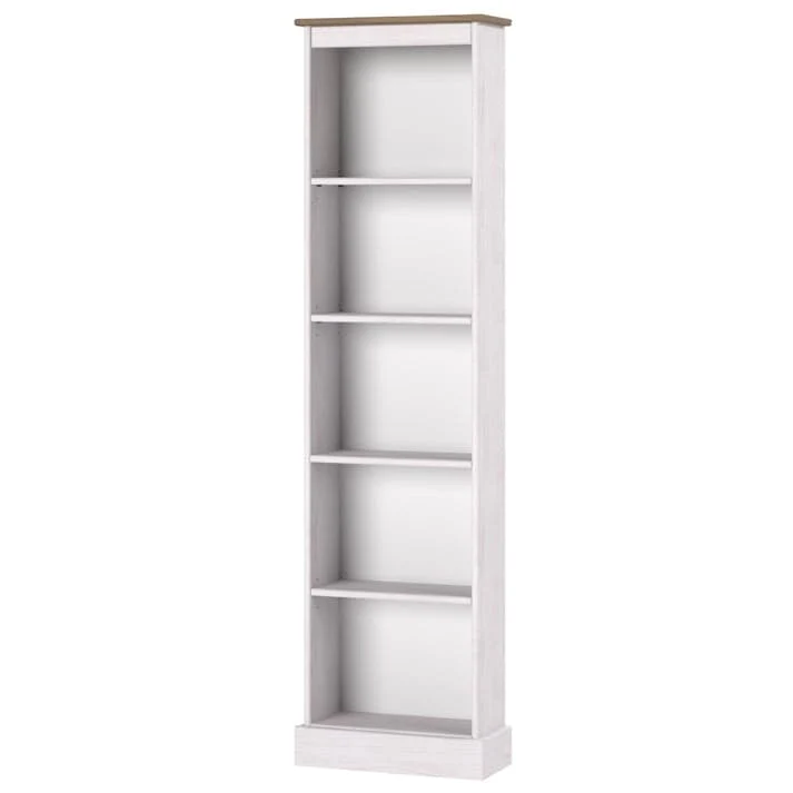 Tall Narrow Wood Bookcase, Slim Freestanding Bookshelf for Small Spaces, Home Office and Living Room - Image 4