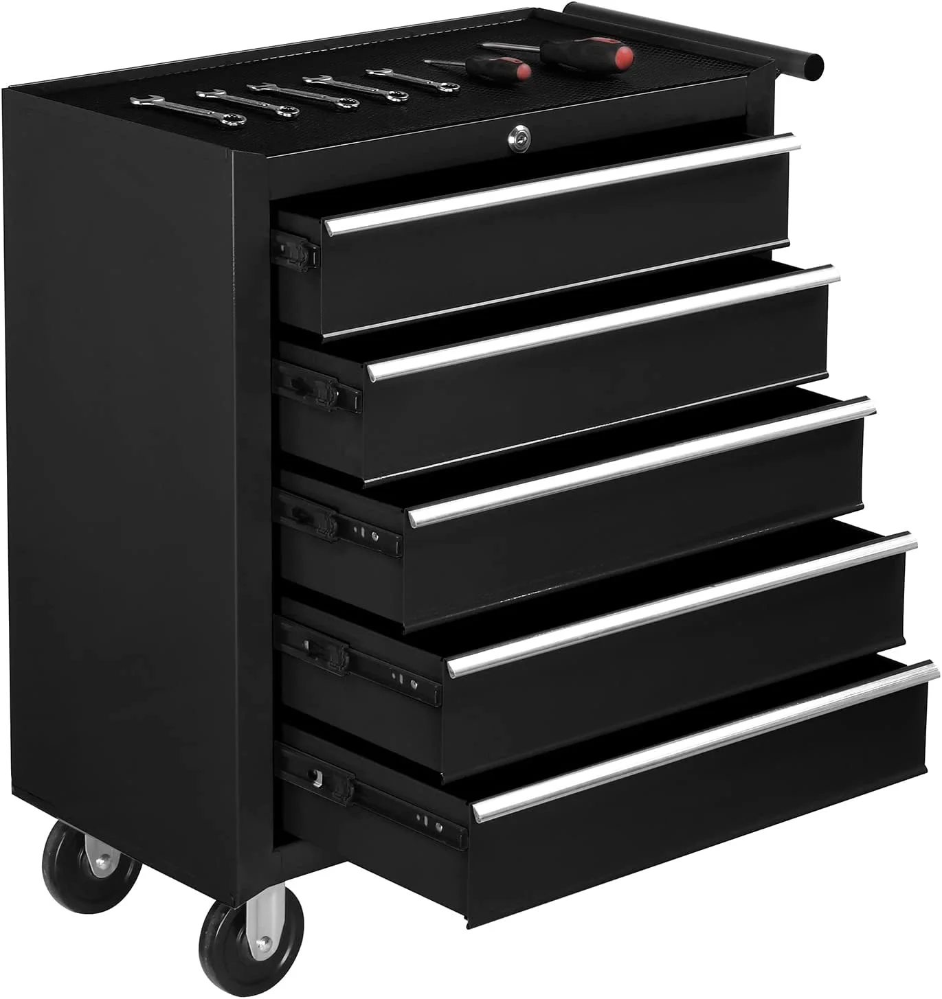 TUFFIOM 5-Drawer Rolling Tool Chest with Lock & Key, Tool Storage Organizer Box Cabinet with Wheels - Image 17