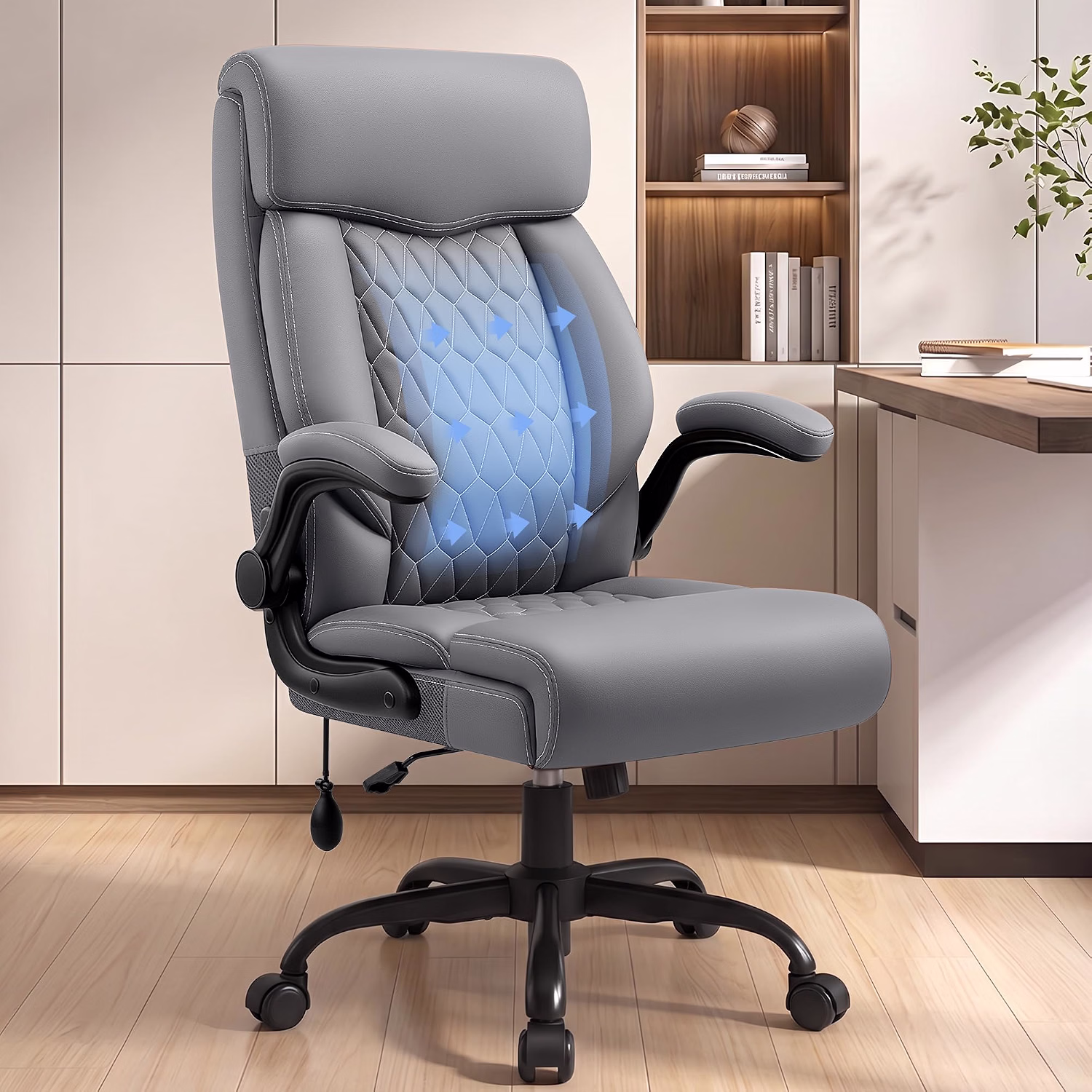 High Back Executive Office Chair with Inflatable Lumbar Support - Image 14