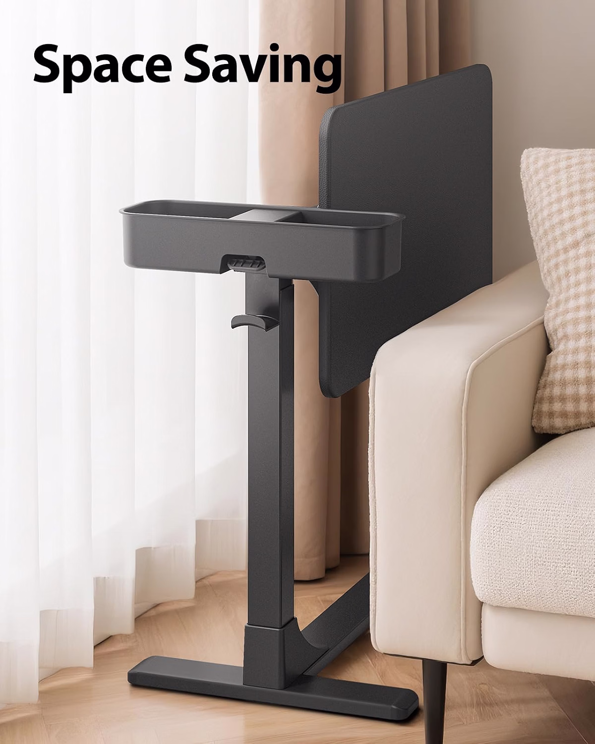Magnetic Height and 360° Angle Adjustable Overbed Bedside Table Tray - Image 9