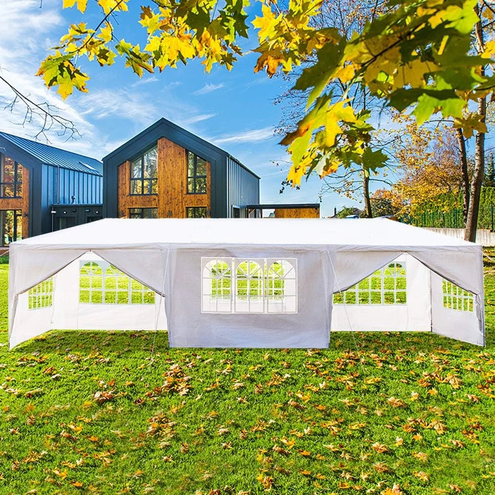 10'x30' Outdoor Patio Wedding Party Tent Heavy Duty Canopy Tent Gazebo, Waterproof UV Protection Tent with Spiral Tubes White(8 Removable Sidewalls 2 Doors) - Image 7
