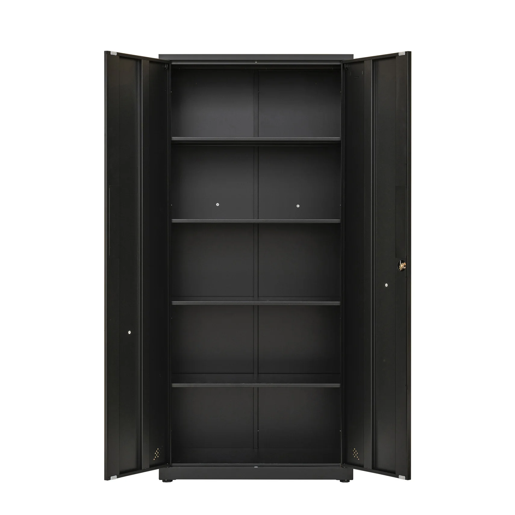 31.5" Metal Storage Cabinet with 2 Doors and 2 Adjustable Shelves, Garage Storage Cabinet with Metal Handles, Metal File Cabinet for Home Office School Gym, Black - Image 28