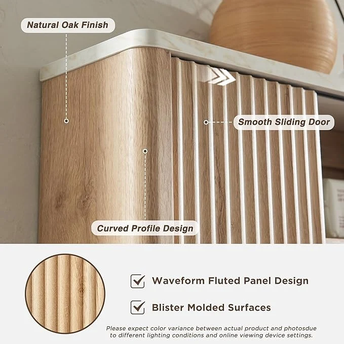 Modern Bathroom Wall Cabinet, Wall Mounted Medicine Storage Organizer with Shelves for Home Organization - Image 7