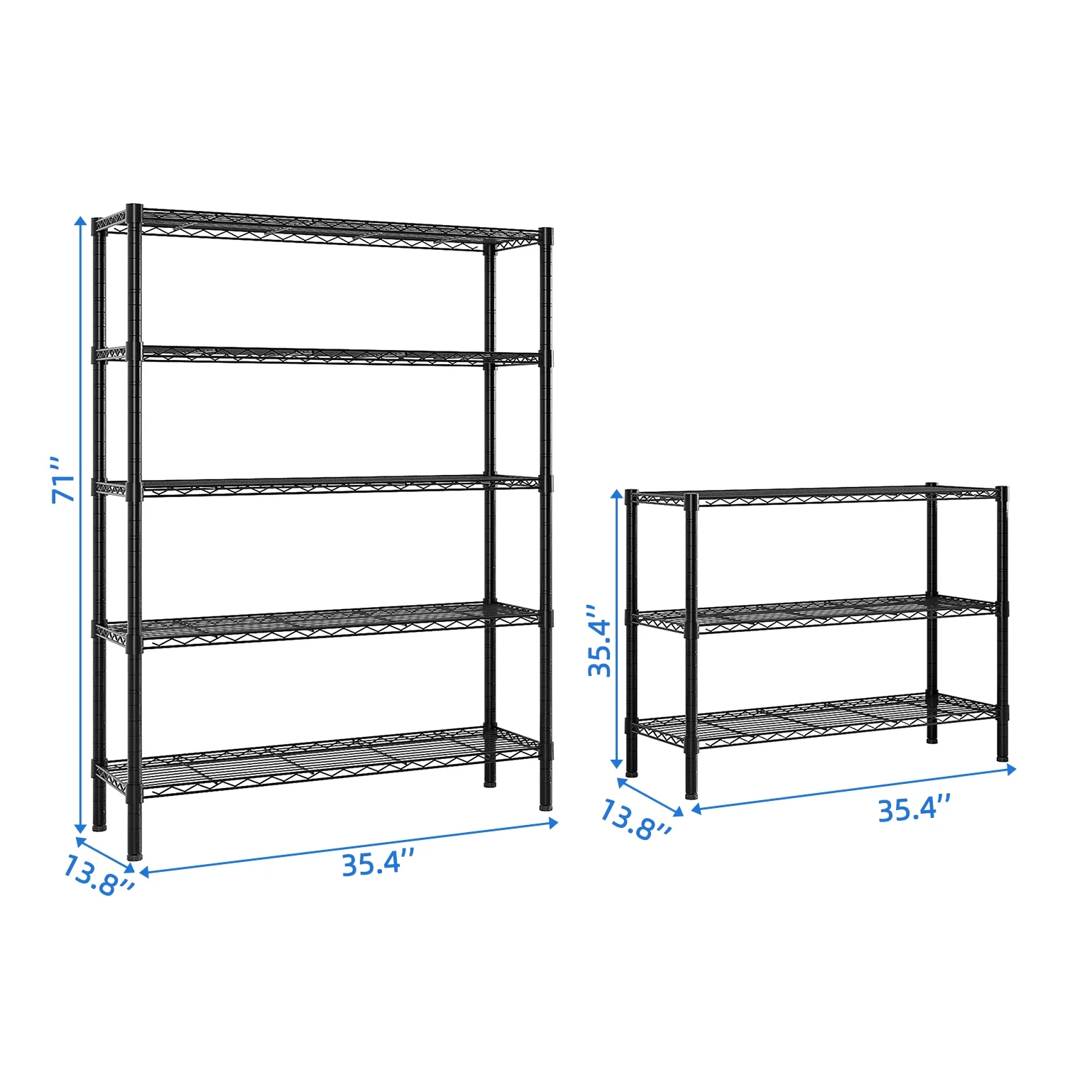 Zimtown Heavy Duty Storage Shelves, 63"W Wire Shelving Unit, Adjustable 4 Tier Metal Shelves Organizer Silver for Pantry Kitchen Basement, 1500 lbs Capacity - Image 36