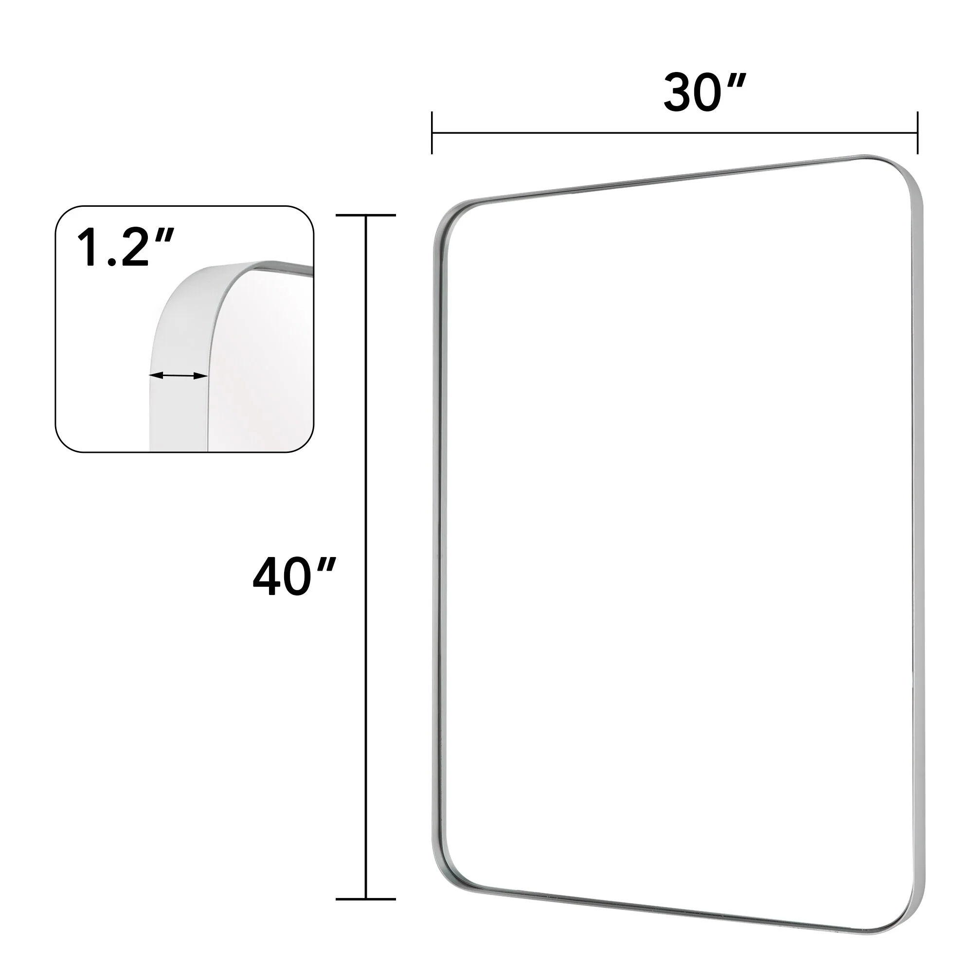 Wall Mirror Vanity Mirror, Bathroom Mirror with Rounded Corners, 1 Piece - Image 52