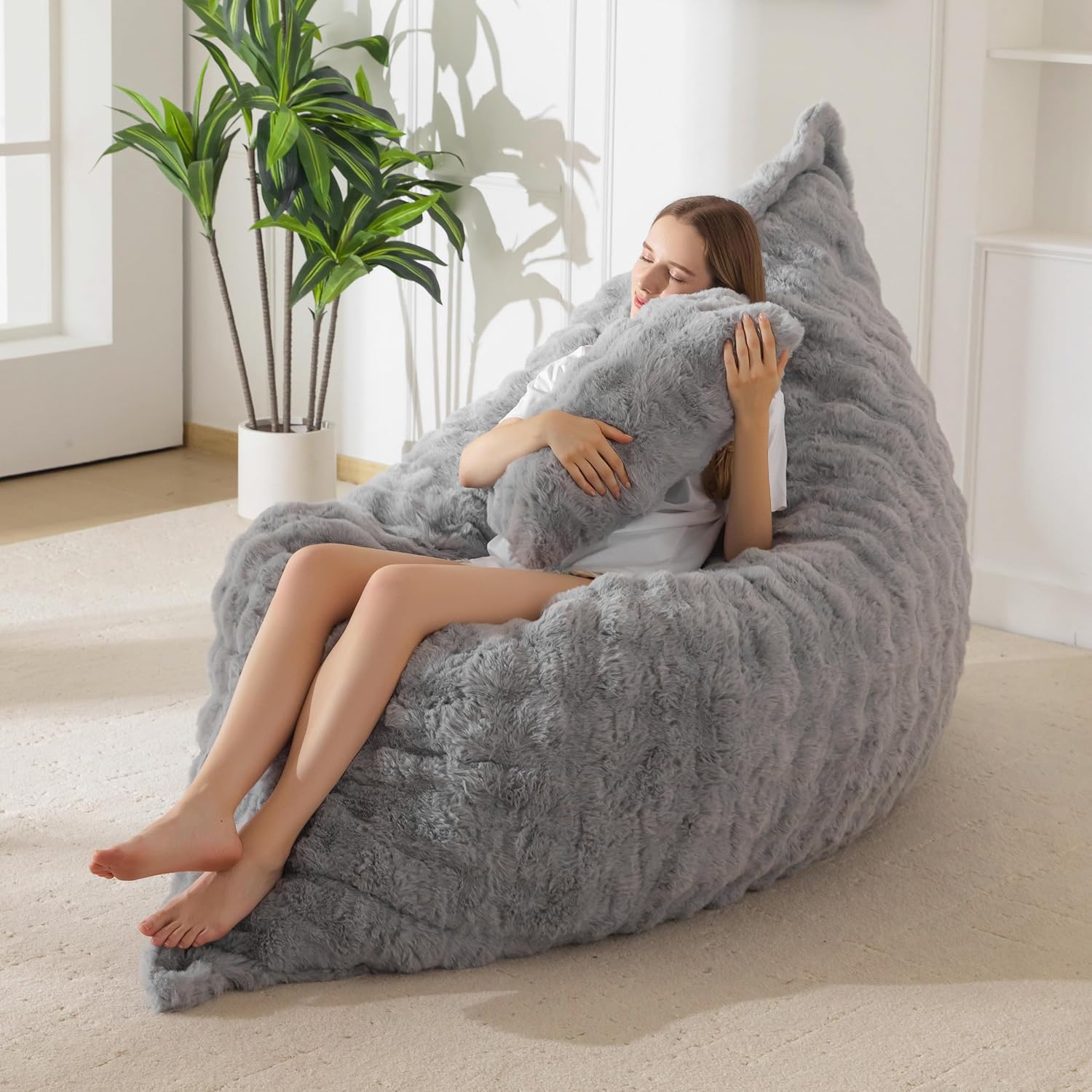 Giant Bean Bag Chair with Pillow, 3 in 1 Convertible Bean Bag Chair - Image 14