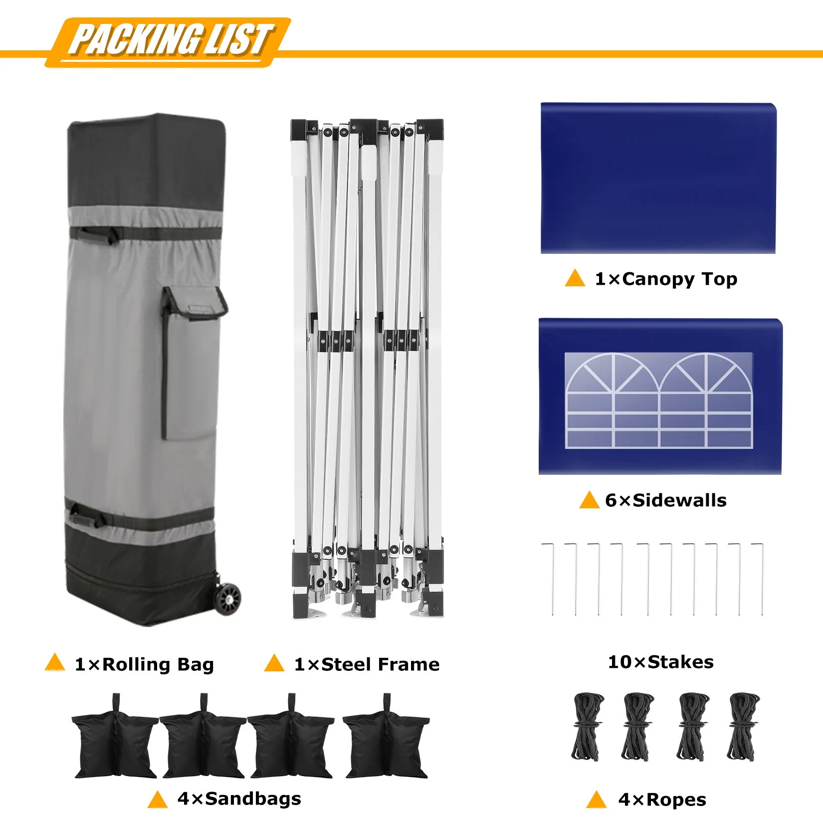 HOTEEL Canopy 10'x20' Pop Up Canopy Tent Heavy Duty Waterproof Adjustable Commercial Instant Canopy Outdoor Party Canopy Parties,Wedding,Outside Patio,Event,Backyard,White - Image 42