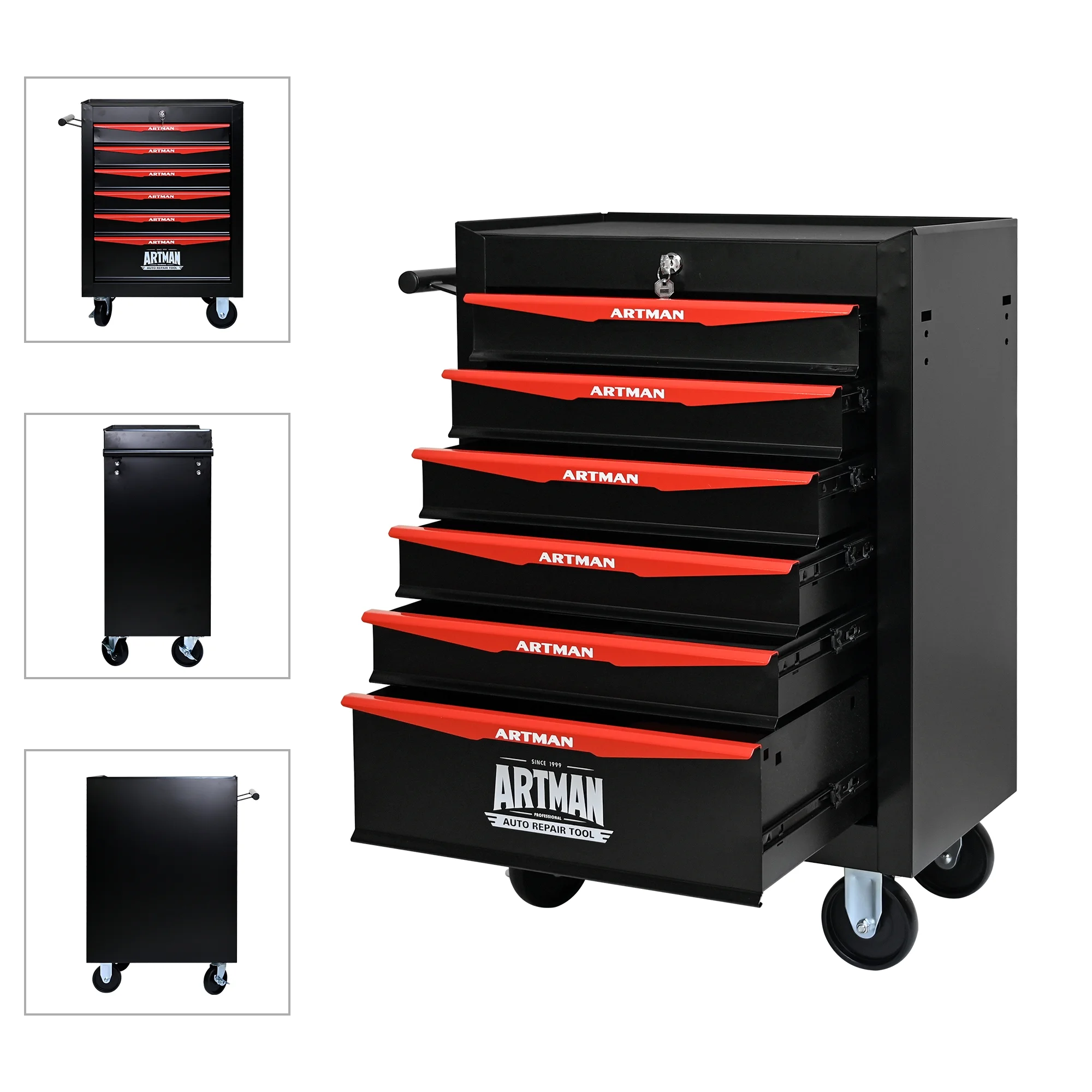 ARTMAN 20" 5-Drawer Rolling Metal Tool Chest Cabinet,Steel Tool Storage Box Organizer for Garage Workshop Warehouse - Image 44