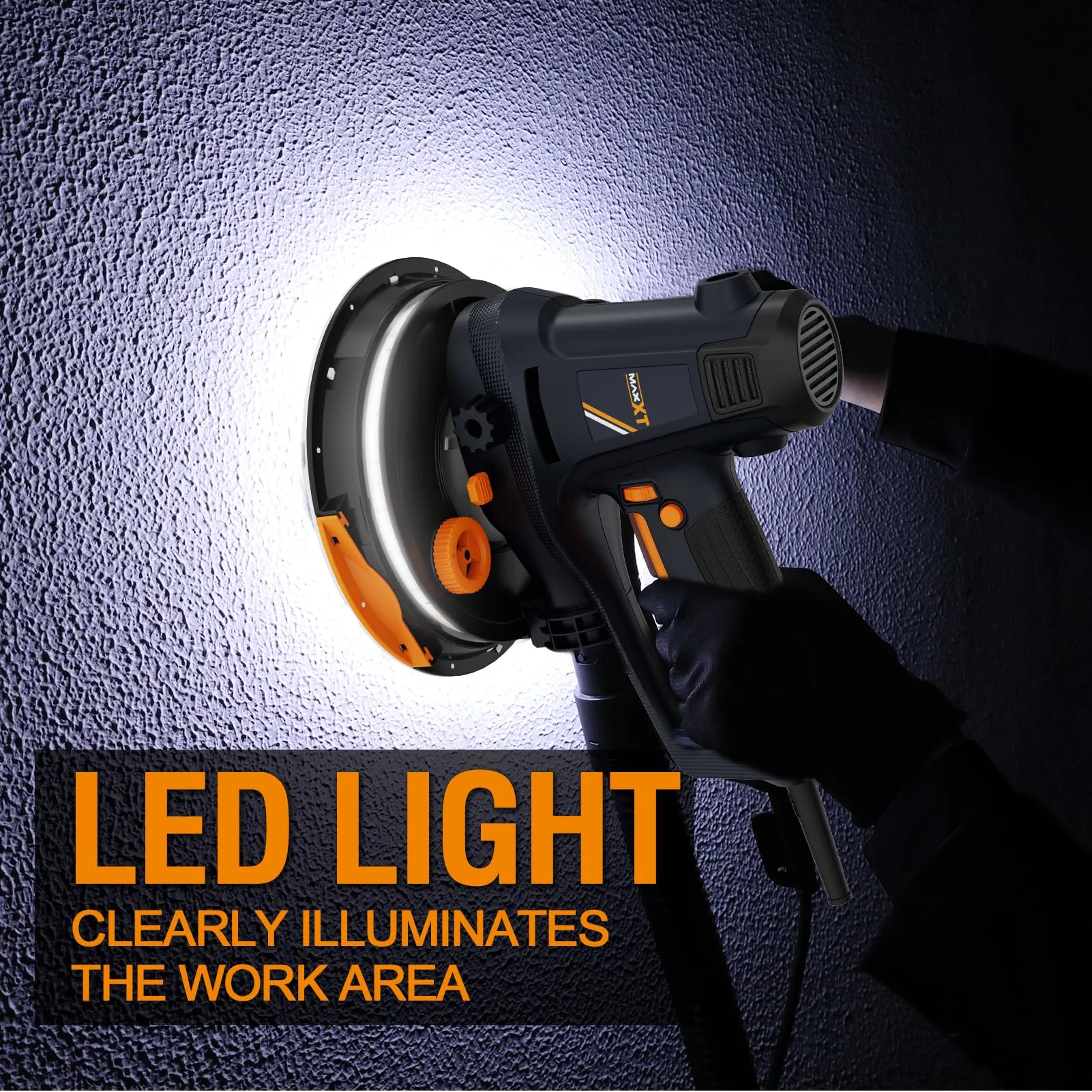 Handheld Drywall Sander 810W, Electric Sander for Walls,Rough and fine Sanding, 1500-2800RPM Variable Speed, Upgraded Pad, Adjustable Suction, Self-Dust-Extraction (120, Volts)[Unable to ship on weeke - Image 9
