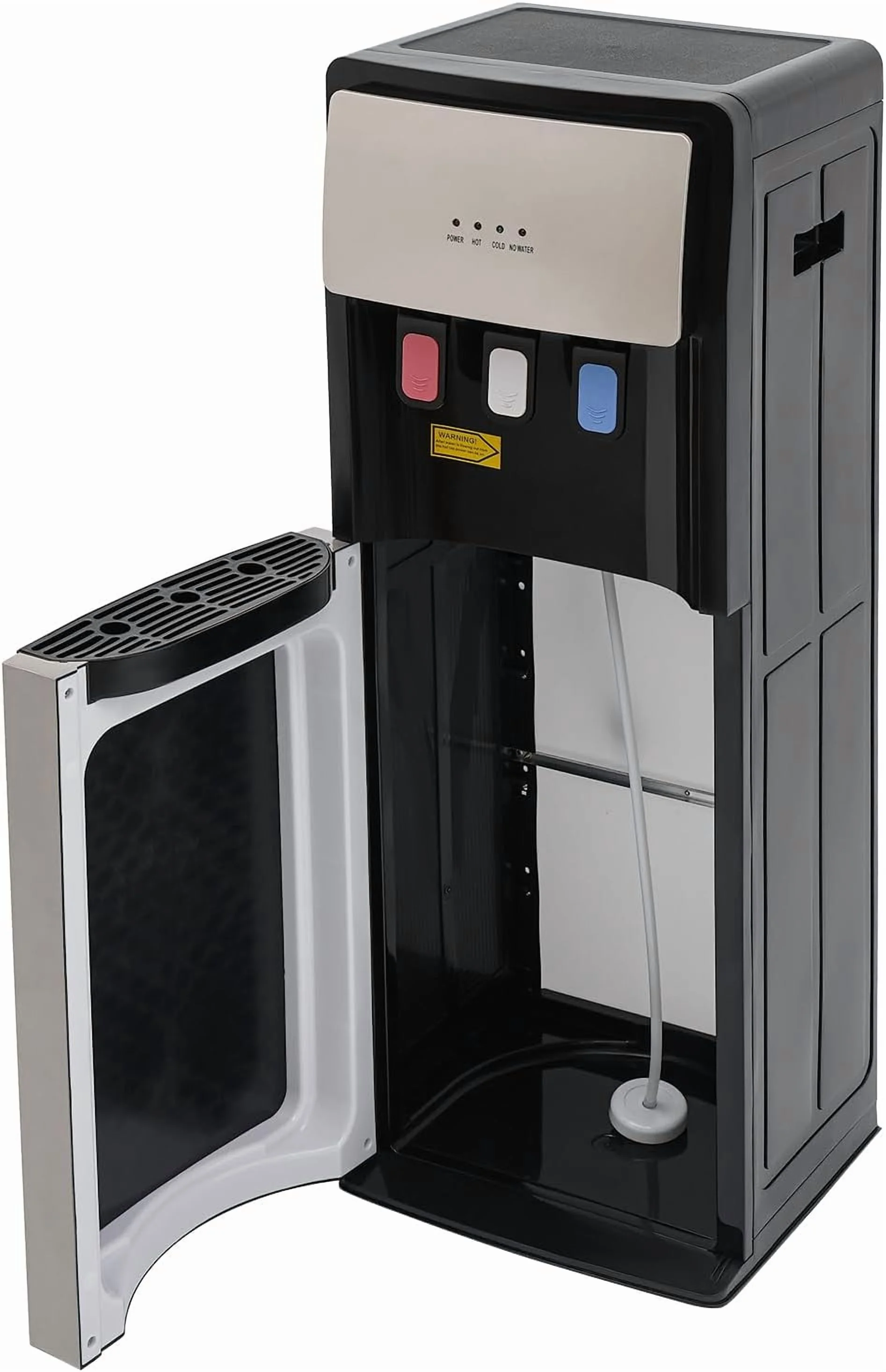 Bottom Loading Water Cooler Dispenser, Storage Cabinet Drinking Fountain Hot & Cold Standing Water Dispenser with Anti-Scalding Design Safety Lock for Home Office (Silver Grey) - Image 8