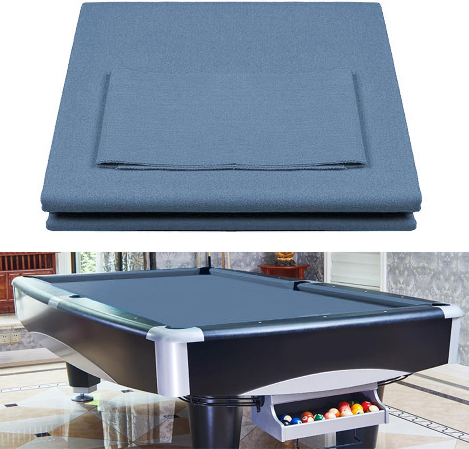 Worsted Blend Billiard Cloth Pool Table Felt for 7' 8' 9' Table - Image 3